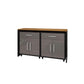 Manhattan Comfort Eiffel Work Station Set of 3 In Matte Black & Gray
