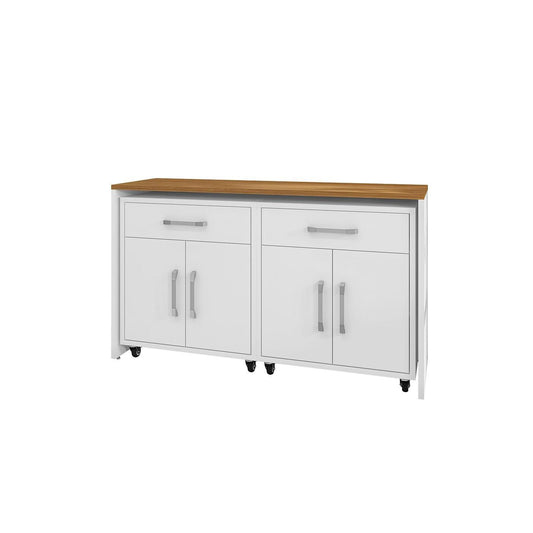Manhattan Comfort Eiffel Work Station Set of 3 In White