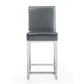 Manhattan Comfort Element 37" Graphite & Polished Chrome Stainless Steel Counter Height Bar Stool