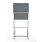 Manhattan Comfort Element 37" Graphite & Polished Chrome Stainless Steel Counter Height Bar Stool