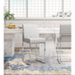 Manhattan Comfort Element 37" Pearl White & Polished Chrome Stainless Steel Counter Height Bar Stool