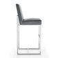 Manhattan Comfort Element 42"H Graphite & Polished Chrome Stainless Steel Bar Stool