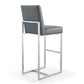 Manhattan Comfort Element 42"H Graphite & Polished Chrome Stainless Steel Bar Stool