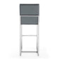 Manhattan Comfort Element 42"H Graphite & Polished Chrome Stainless Steel Bar Stool