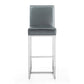 Manhattan Comfort Element 42"H Graphite & Polished Chrome Stainless Steel Bar Stool