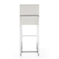 Manhattan Comfort Element 42"H Pearl White & Polished Chrome Stainless Steel Bar Stool