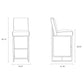 Manhattan Comfort Element 42"H Pearl White & Polished Chrome Stainless Steel Bar Stool