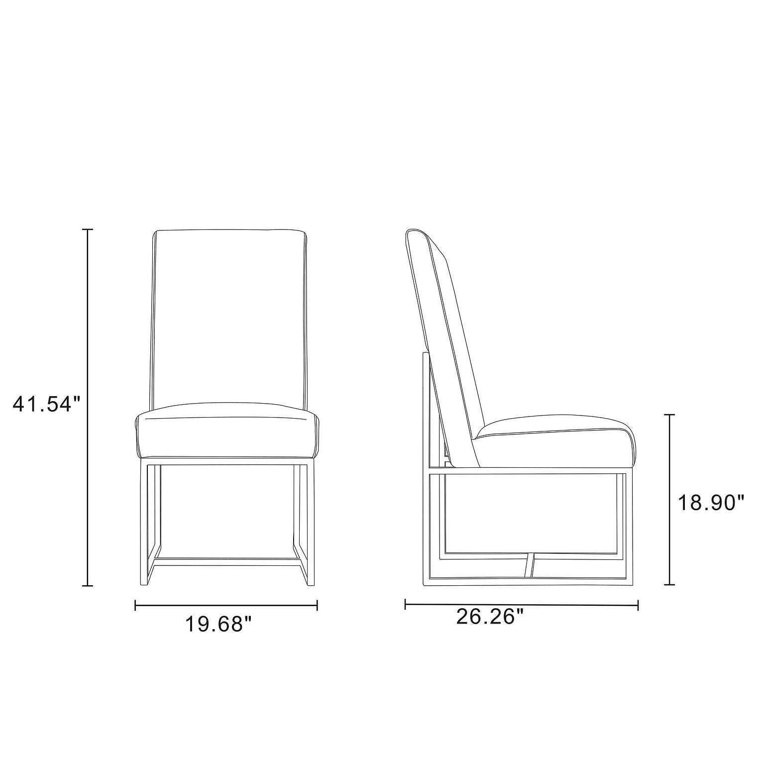 Manhattan Comfort Element Champagne Velvet Dining Chair