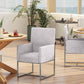 Manhattan Comfort Element Gray Velvet Dining Armchair