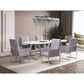 Manhattan Comfort Element Gray Velvet Dining Armchair