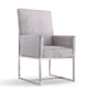 Manhattan Comfort Element Gray Velvet Dining Armchair