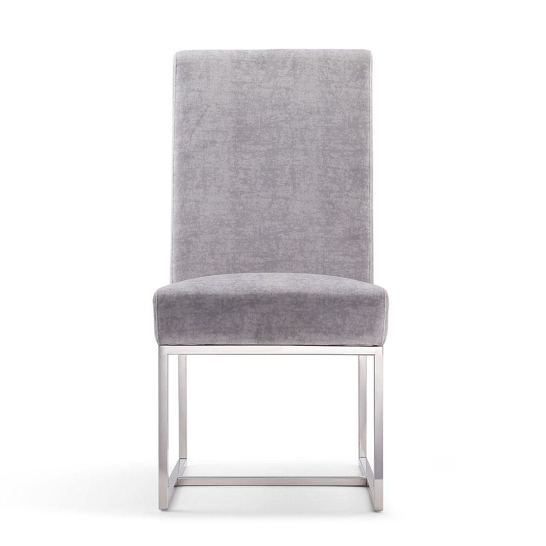 Manhattan Comfort Element Gray Velvet Dining Chair