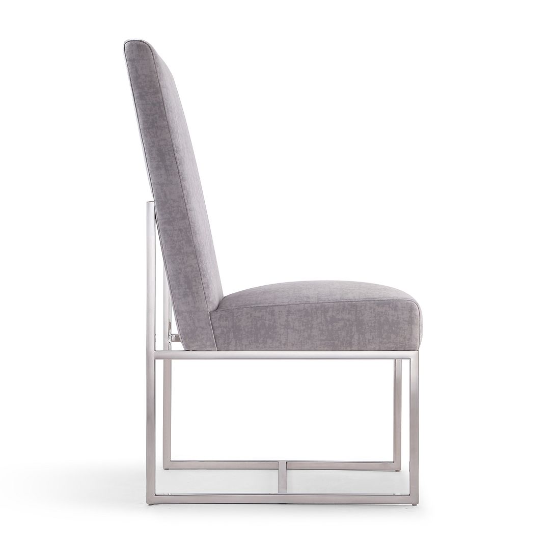 Manhattan Comfort Element Gray Velvet Dining Chair