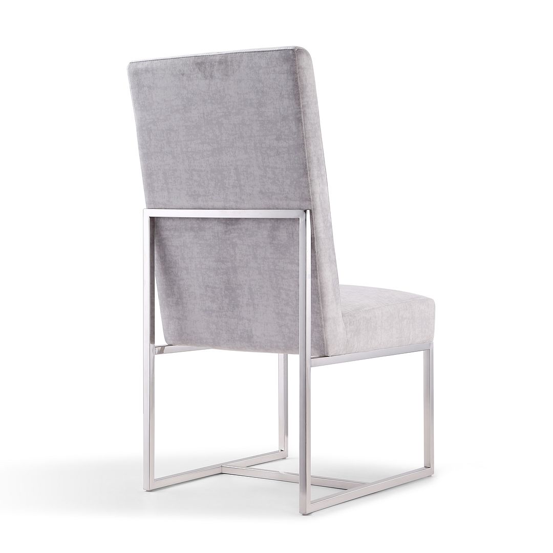 Manhattan Comfort Element Gray Velvet Dining Chair