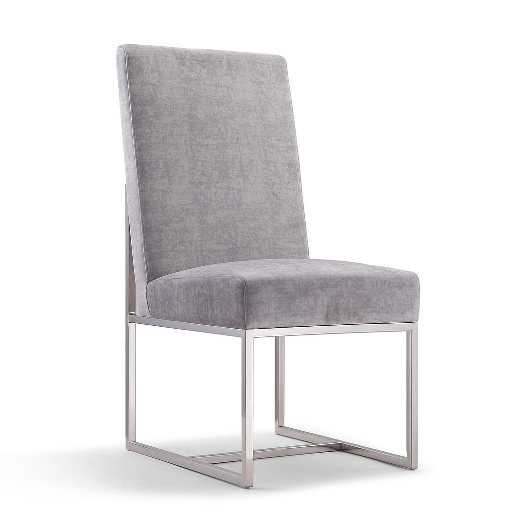 Manhattan Comfort Element Gray Velvet Dining Chair