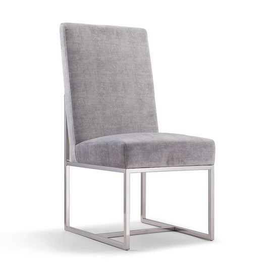 Manhattan Comfort Element Gray Velvet Dining Chair