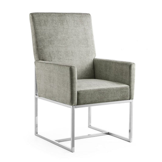 Manhattan Comfort Element Steel Velvet Dining Armchair