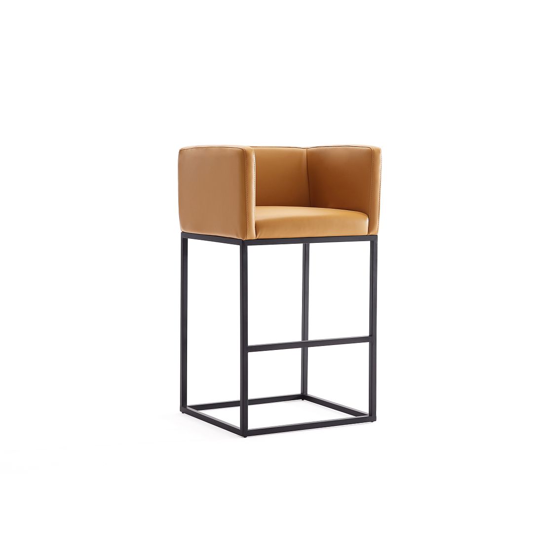 Manhattan Comfort Embassy 34" Metal Counter Height Bar Stool In Clay