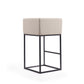 Manhattan Comfort Embassy 38"H Cream & Black Metal Barstool