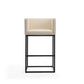 Manhattan Comfort Embassy 38"H Cream & Black Metal Barstool