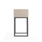 Manhattan Comfort Embassy 38"H Cream & Black Metal Barstool