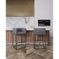 Manhattan Comfort Embassy 38"H Gray & Black Metal Barstool