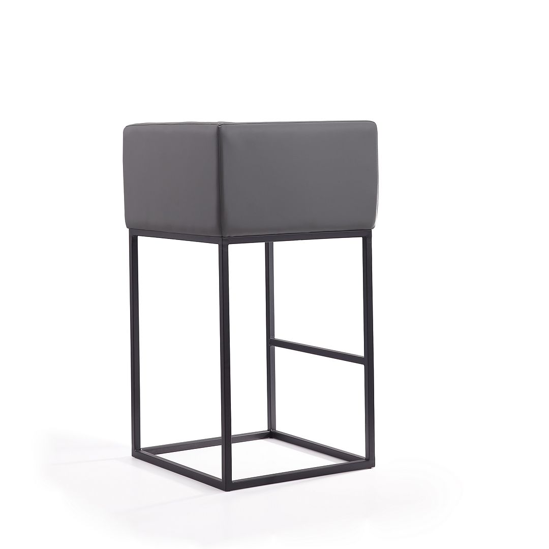 Manhattan Comfort Embassy 38"H Gray & Black Metal Barstool