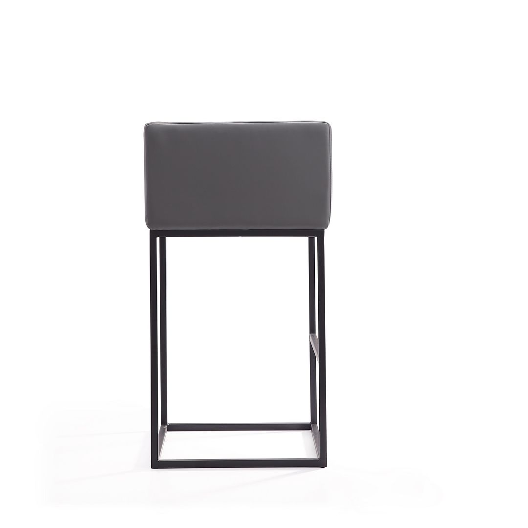 Manhattan Comfort Embassy 38"H Gray & Black Metal Barstool