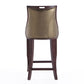 Manhattan Comfort Emperor 41"H Bronze & Walnut Beech Wood Bar Stool