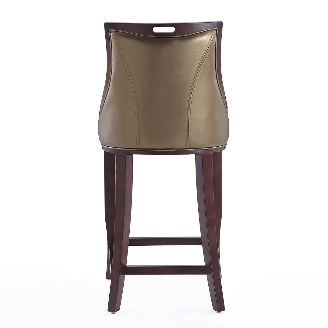 Manhattan Comfort Emperor 41"H Bronze & Walnut Beech Wood Bar Stool