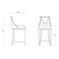 Manhattan Comfort Emperor 41"H Bronze & Walnut Beech Wood Bar Stool