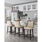 Manhattan Comfort Emperor 41"H Cream & Walnut Beech Wood Bar Stool