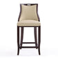 Manhattan Comfort Emperor 41"H Cream & Walnut Beech Wood Bar Stool