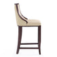 Manhattan Comfort Emperor 41"H Cream & Walnut Beech Wood Bar Stool
