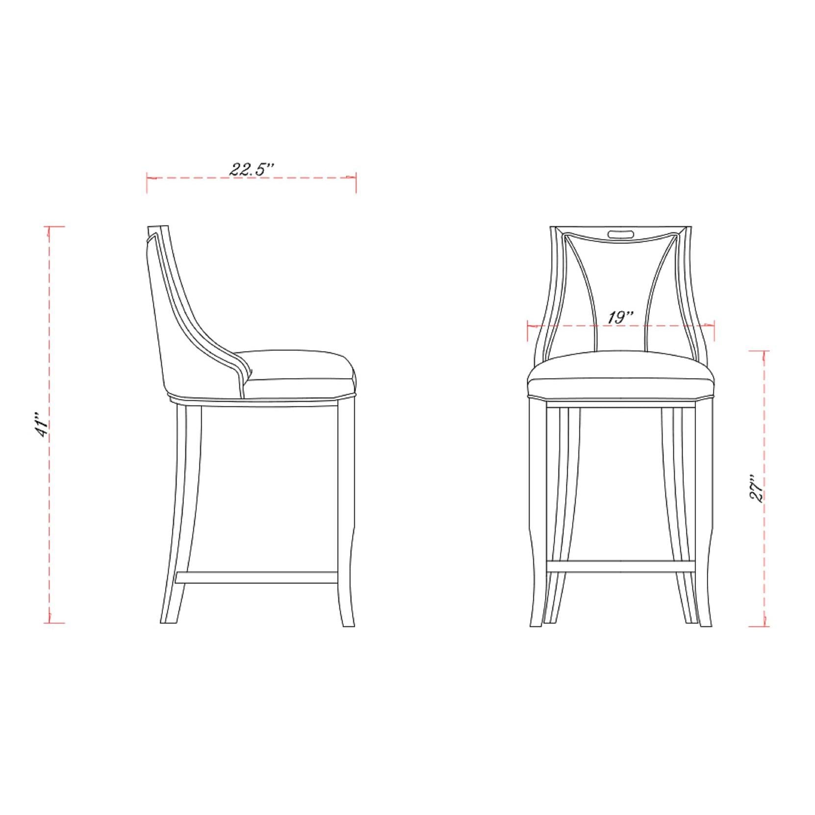 Manhattan Comfort Emperor 41"H Cream & Walnut Beech Wood Bar Stool