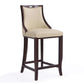 Manhattan Comfort Emperor 41"H Cream & Walnut Beech Wood Bar Stool