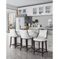 Manhattan Comfort Emperor 41"H Pearl White & Walnut Beech Wood Bar Stool