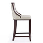 Manhattan Comfort Emperor 41"H Pearl White & Walnut Beech Wood Bar Stool