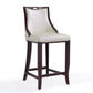 Manhattan Comfort Emperor 41"H Pearl White & Walnut Beech Wood Bar Stool