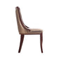 Manhattan Comfort Emperor Bronze & Walnut Faux Leather Dining Chairs In A Set Of 2
