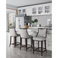 Manhattan Comfort Emperor Faux Leather Barstool In Light Gray