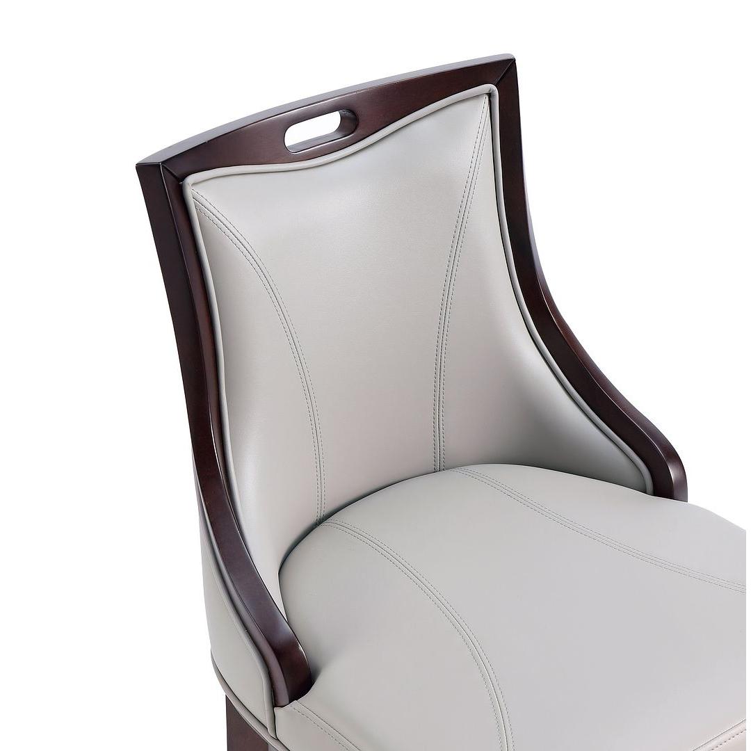 Manhattan Comfort Emperor Faux Leather Barstool In Light Gray