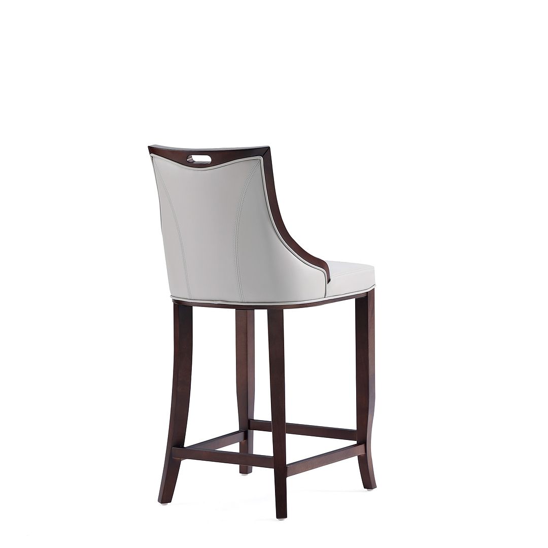 Manhattan Comfort Emperor Faux Leather Barstool In Light Gray
