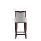 Manhattan Comfort Emperor Faux Leather Barstool In Light Gray