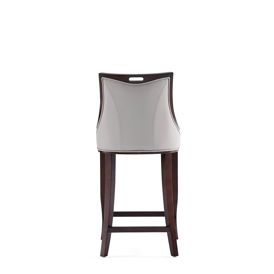 Manhattan Comfort Emperor Faux Leather Barstool In Light Gray