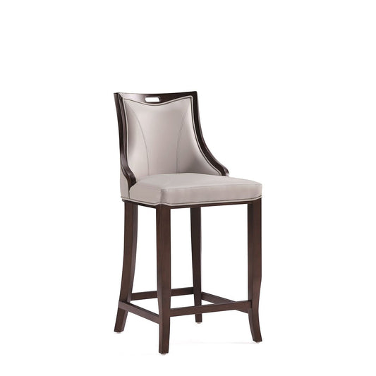 Manhattan Comfort Emperor Faux Leather Barstool In Light Gray