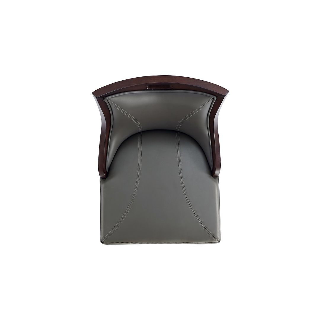 Manhattan Comfort Emperor Faux Leather Barstool In Pebble Gray