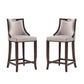 Manhattan Comfort Emperor Faux Leather Light Gray Barstool In A Set Of 2