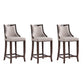 Manhattan Comfort Emperor Faux Leather Light Gray Barstool In A Set Of 3