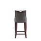 Manhattan Comfort Emperor Faux Leather Pebble Gray Barstool In A Set Of 2